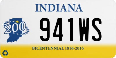 IN license plate 941WS