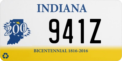 IN license plate 941Z