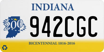 IN license plate 942CGC