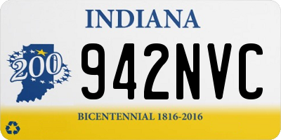 IN license plate 942NVC