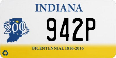 IN license plate 942P