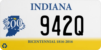 IN license plate 942Q