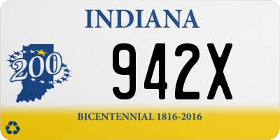 IN license plate 942X