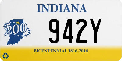 IN license plate 942Y