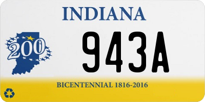 IN license plate 943A