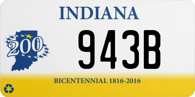 IN license plate 943B