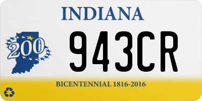 IN license plate 943CR
