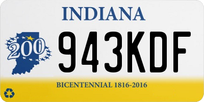 IN license plate 943KDF