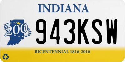 IN license plate 943KSW