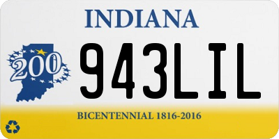 IN license plate 943LIL