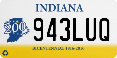 IN license plate 943LUQ