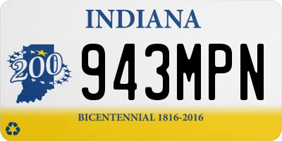 IN license plate 943MPN