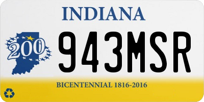 IN license plate 943MSR