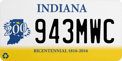 IN license plate 943MWC