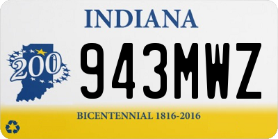 IN license plate 943MWZ