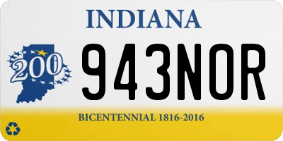 IN license plate 943NOR