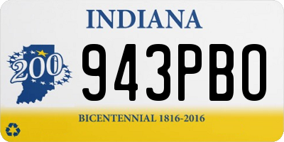 IN license plate 943PBO