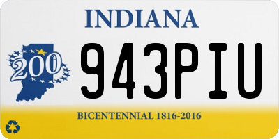 IN license plate 943PIU