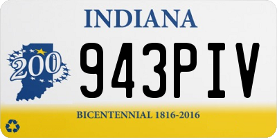 IN license plate 943PIV