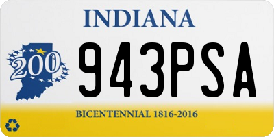 IN license plate 943PSA