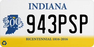 IN license plate 943PSP
