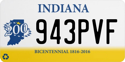 IN license plate 943PVF