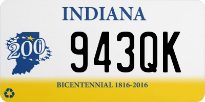 IN license plate 943QK