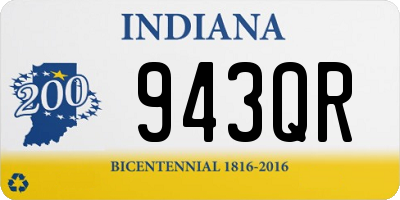 IN license plate 943QR
