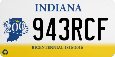 IN license plate 943RCF
