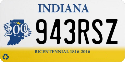 IN license plate 943RSZ