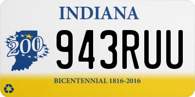 IN license plate 943RUU
