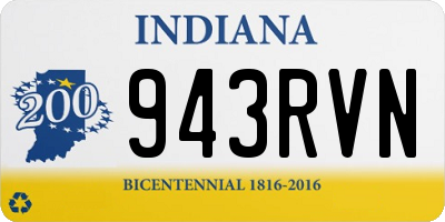IN license plate 943RVN