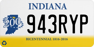 IN license plate 943RYP