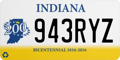 IN license plate 943RYZ