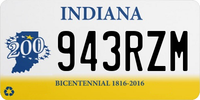 IN license plate 943RZM
