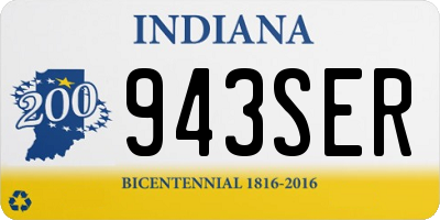 IN license plate 943SER