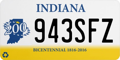 IN license plate 943SFZ