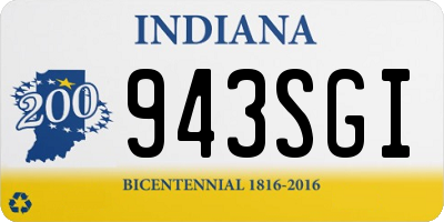 IN license plate 943SGI
