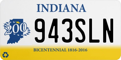 IN license plate 943SLN
