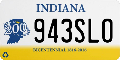 IN license plate 943SLO