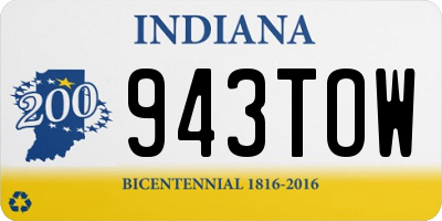 IN license plate 943TOW