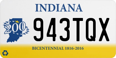 IN license plate 943TQX