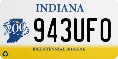 IN license plate 943UFO
