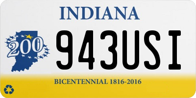 IN license plate 943USI