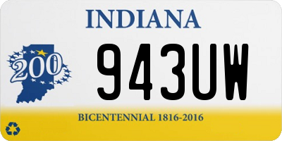 IN license plate 943UW