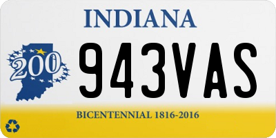 IN license plate 943VAS