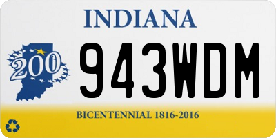 IN license plate 943WDM