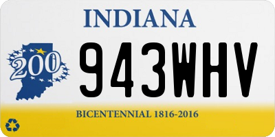 IN license plate 943WHV