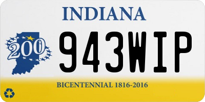 IN license plate 943WIP
