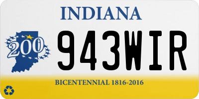 IN license plate 943WIR